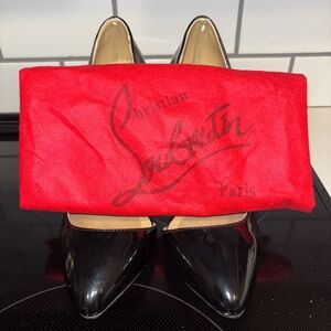 Christian Louboutin Black Patent Leather Heels with Red Dust Bag